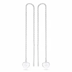 Hart oorhanger in zilver