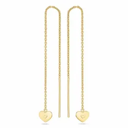 Hart oorhanger in verguld sterlingzilver