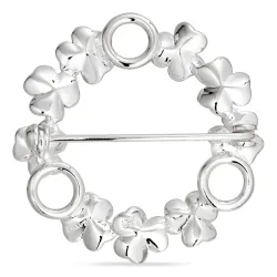 bloem broche in zilver