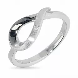 Elegant druppelvormig ring in 925 karaat zilver 0,015 ct