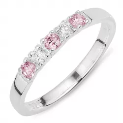 roze zirkoon mémoire ring in zilver