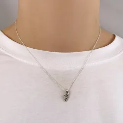 moeder en kind hanger in geoxideerd sterlingzilver