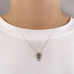 moeder en kind hanger in geoxideerd sterlingzilver