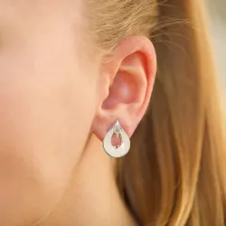 druppel oorclips in zilver