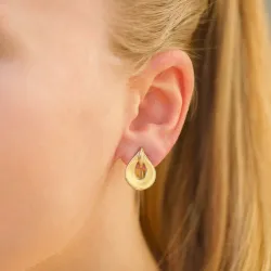 druppel oorclips in verguld sterlingzilver