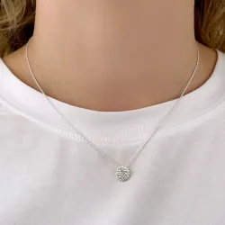 Geboorte bloem november chrysant hanger in zilver