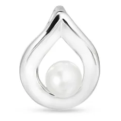 druppel parel hanger in zilver