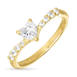 zirkoon ring in verguld sterlingzilver