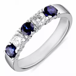 blauwe mémoire ring in zilver