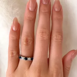 blauwe mémoire ring in zilver