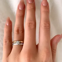 ring in zilver en 8 karaat goud