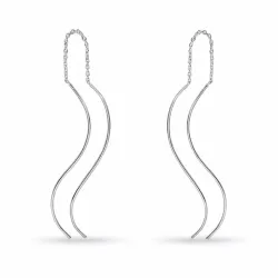 lange ketting oorbellen in zilver