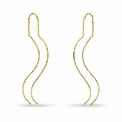 lange ketting oorbellen in verguld sterlingzilver