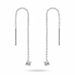 lange ketting oorbellen in zilver