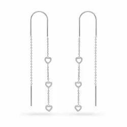 lange ketting oorbellen in zilver