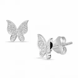 vlinder zirkoon oorbellen in zilver