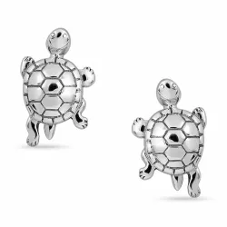 schildpad oorbellen in zilver