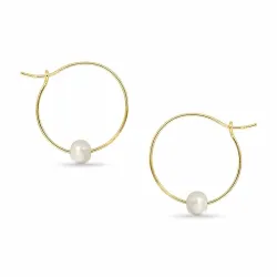 27 mm parel creool in verguld zilver