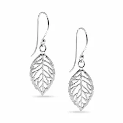 lange blad oorbellen in zilver