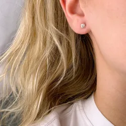 knoop oorsteker in zilver