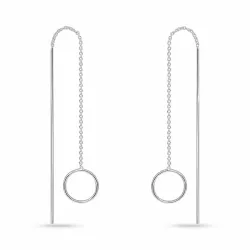 lange ketting oorbellen in zilver