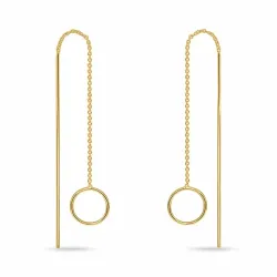 lange ketting oorbellen in verguld sterlingzilver