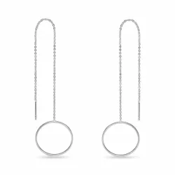 lange ketting oorbellen in zilver