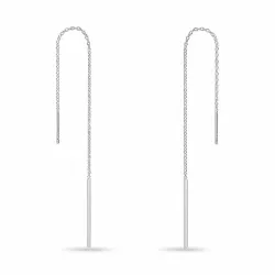 lange ketting oorbellen in zilver