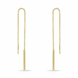 lange ketting oorbellen in verguld sterlingzilver