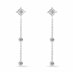 lange ster ketting oorbellen in zilver