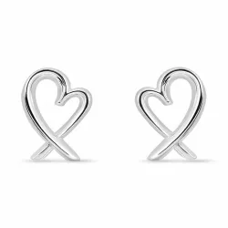 hart oorsteker in zilver