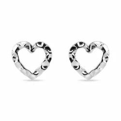 hart oorsteker in zilver