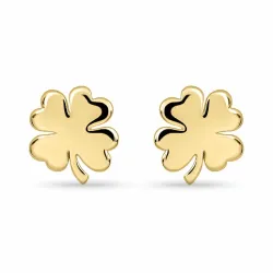 klavertje vier oorsteker in verguld sterlingzilver