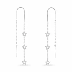 lange ster ketting oorbellen in zilver