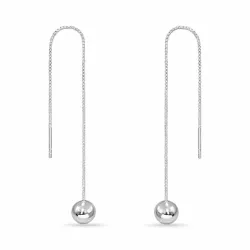 lange ketting oorbellen in zilver