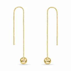 lange ketting oorbellen in verguld zilver