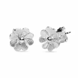 bloem oorsteker in zilver