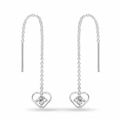 lange ketting oorbellen in zilver