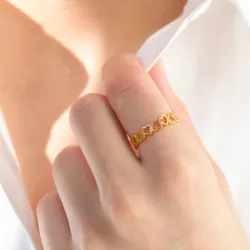 hart ring in verguld sterlingzilver