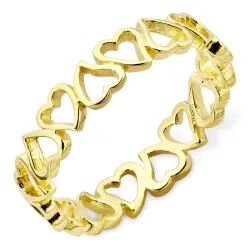 hart ring in verguld sterlingzilver