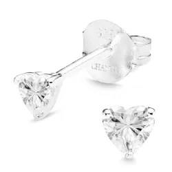 hart zirkoon solitaire oorbel in zilver