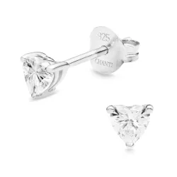 hart zirkoon solitaire oorbel in zilver