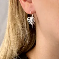blad oorhaakjes in zilver