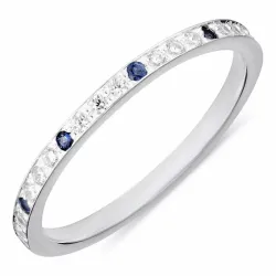 Blauwe zirkoon ring in zilver