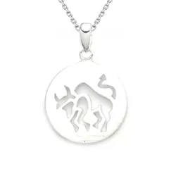 de stier ketting in zilver met hanger in zilver