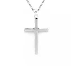 kruis ketting in zilver met hanger in zilver