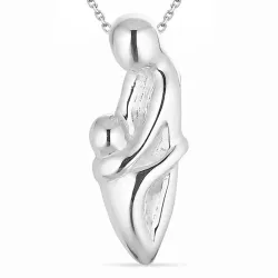 moeder en kind ketting in zilver met hanger in zilver