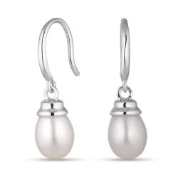 7,5-8 mm parel oorbellen in zilver