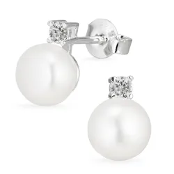 parel oorbellen in zilver