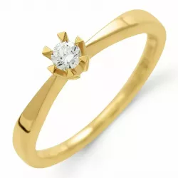 campagne - diamant solitaire ring in 14 karaat goud 0,09 ct